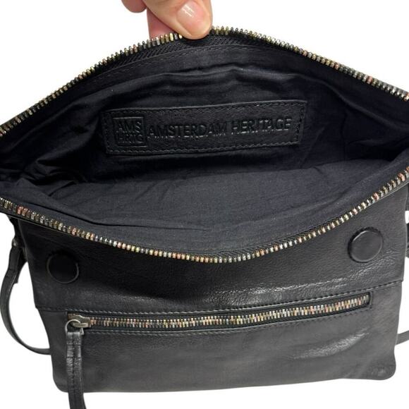 Rare Amsterdam Heritage multi use black leather bag shoulder/waist/crossbody - Picture 9 of 16